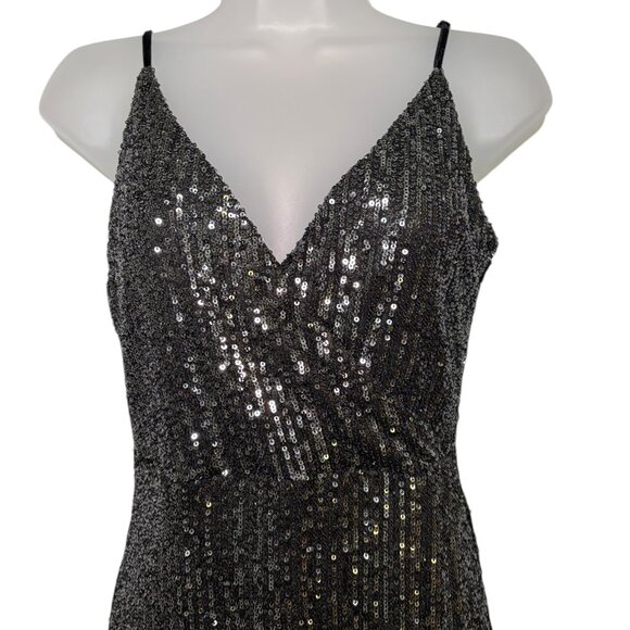 Cupcakes and Cashmere Black Sequin Joelle Midi Dress Size Small - Picture 3 of 7